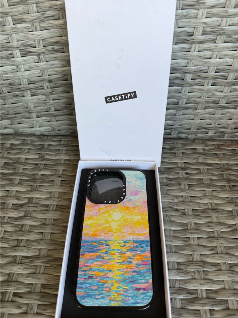 Casetify Multicolor Sunset Seascape Smartwatch Case - Yellow, Pink, Blue